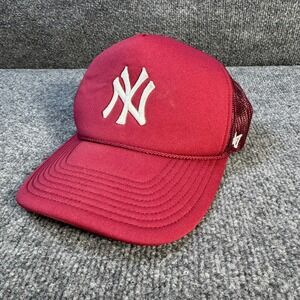 47 Brand New York Yankees Maroon Trucker Hat Urban Outfitters Snapback NY Logo
